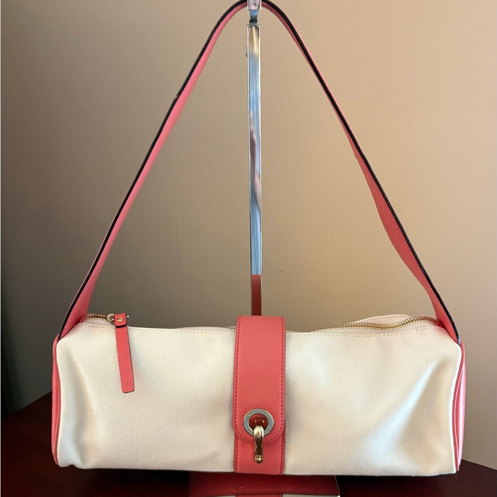 Kate Spade 'One' Baguette Bag Toggle Lock & Polka Dot Lining - Vintage